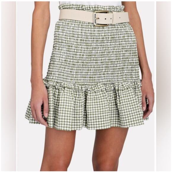 Veronica Beard Dresses & Skirts - Veronica Beard Jeans Aloya Smocked Gingham Mini Skirt